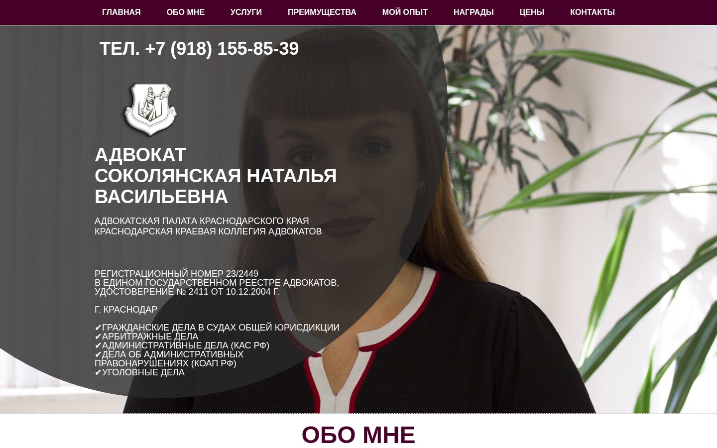 Соколянская Наталья Васильевна &middot; снимок главной страницы (HOMEPAGE_SCREENSHOT)